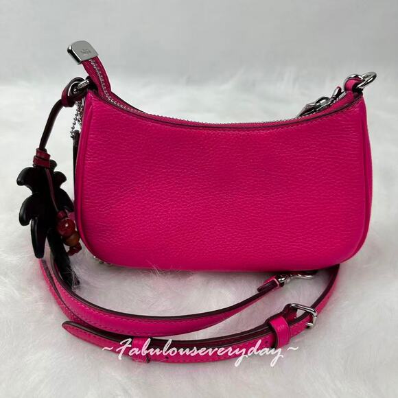 Coach Teri Mini Crossbody Bag With Palm Tree Charm CBG80 Dragon Fruit Pink NWT - Picture 4 of 12
